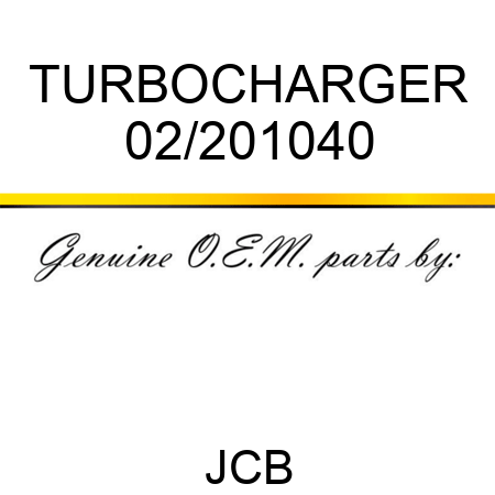 TURBOCHARGER 02/201040