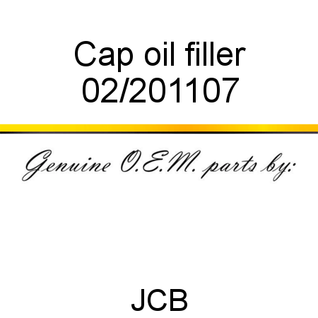 Cap, oil filler 02/201107