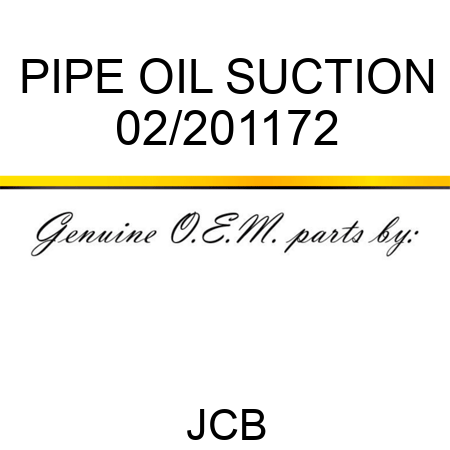 PIPE OIL SUCTION 02/201172