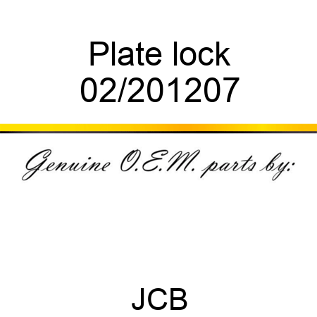 Plate lock 02/201207