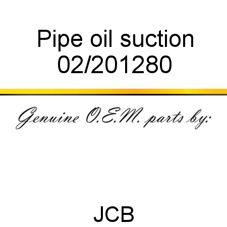 Pipe, oil suction 02/201280