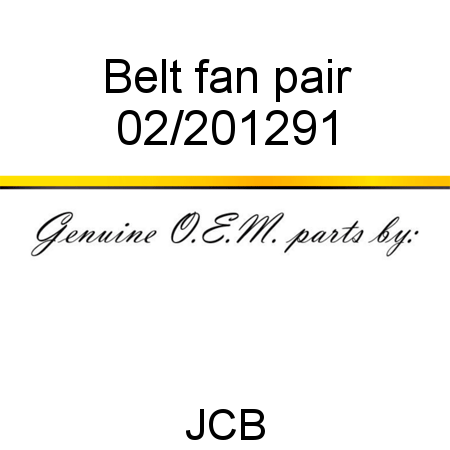 Belt, fan, pair 02/201291