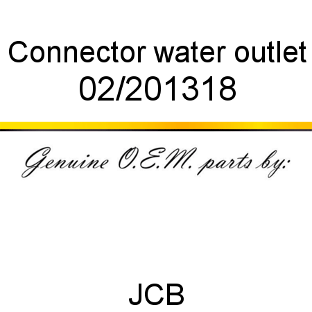 Connector, water outlet 02/201318