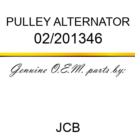 PULLEY ALTERNATOR 02/201346