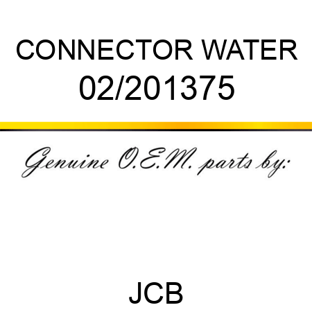 CONNECTOR WATER 02/201375