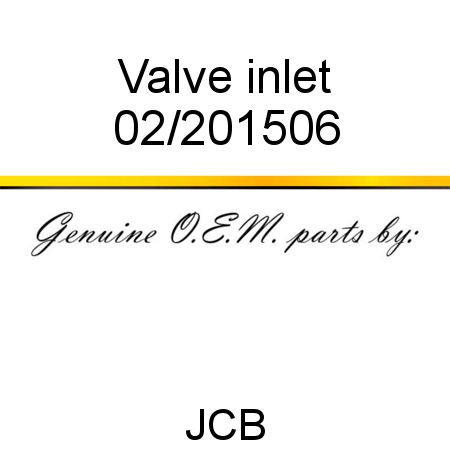 Valve, inlet 02/201506