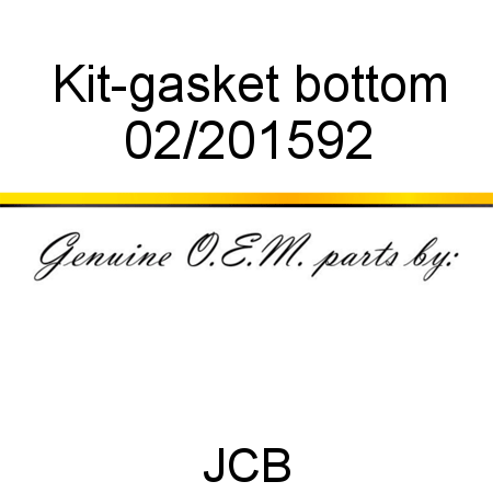 Kit-gasket, bottom 02/201592