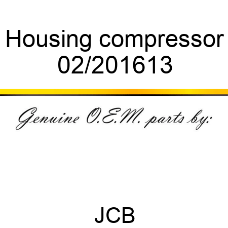 Housing compressor 02/201613