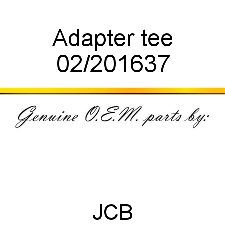 Adapter, tee 02/201637