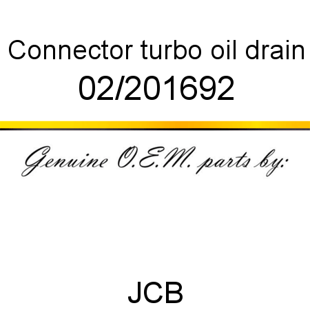 Connector, turbo oil drain 02/201692