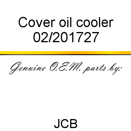 Cover, oil cooler 02/201727