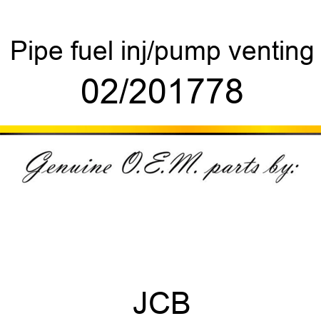 Pipe, fuel, inj/pump venting 02/201778