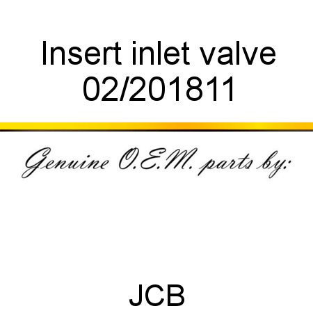 Insert, inlet valve 02/201811