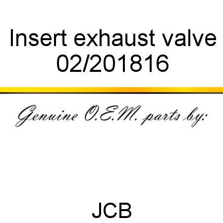 Insert, exhaust valve 02/201816