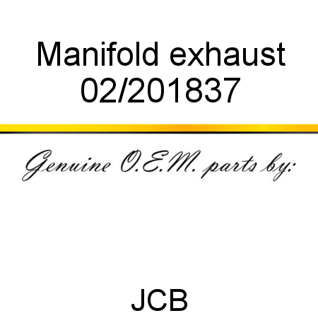 Manifold, exhaust 02/201837