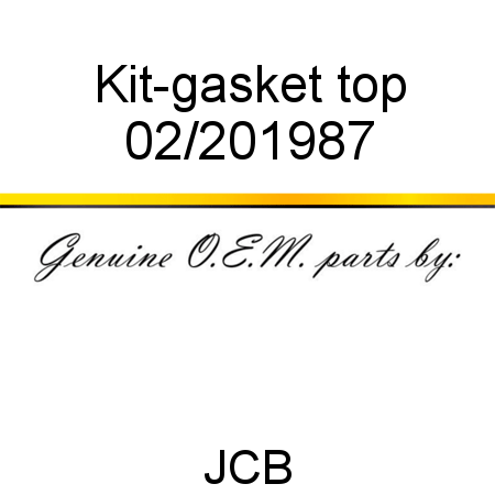 Kit-gasket, top 02/201987