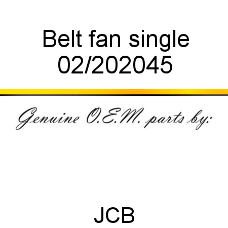 Belt, fan, single 02/202045