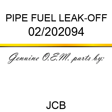 PIPE FUEL LEAK-OFF 02/202094