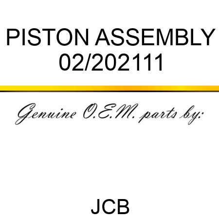 PISTON ASSEMBLY 02/202111