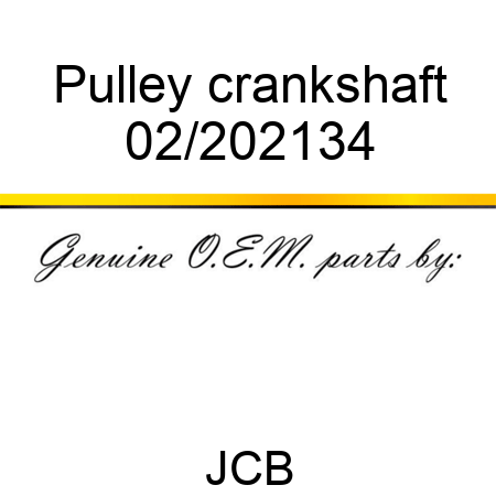 Pulley crankshaft 02/202134