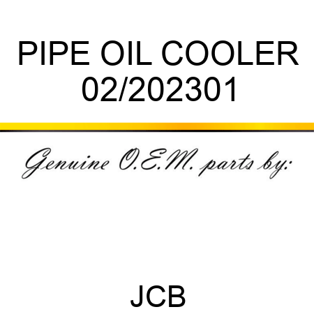 PIPE OIL COOLER 02/202301