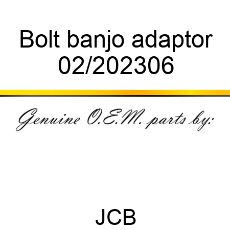 Bolt banjo adaptor 02/202306