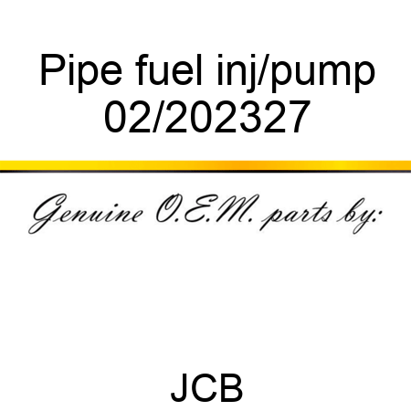 Pipe fuel inj/pump 02/202327