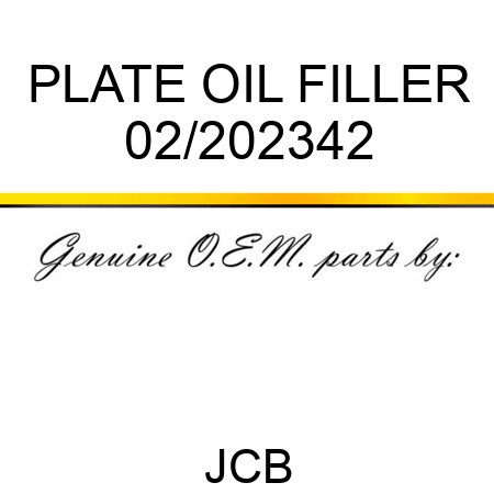 PLATE OIL FILLER 02/202342