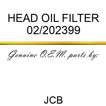 HEAD OIL FILTER 02/202399