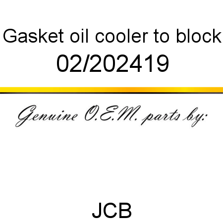 Gasket, oil cooler to block 02/202419
