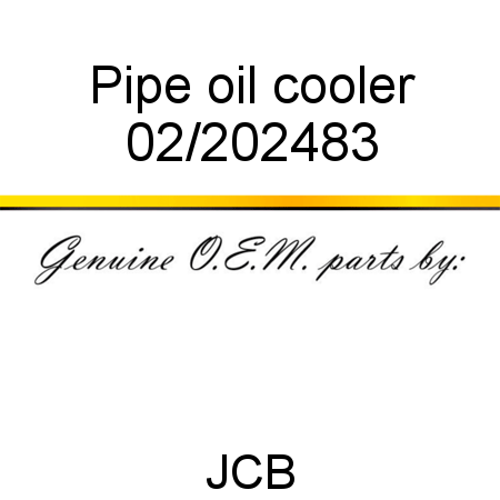 Pipe, oil cooler 02/202483