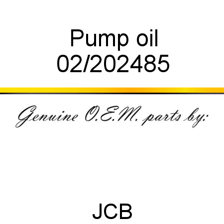 Pump, oil 02/202485