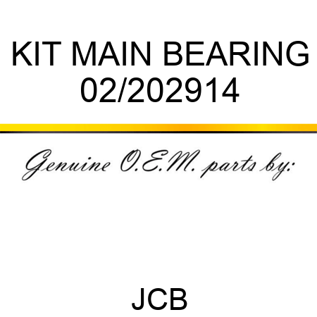 KIT MAIN BEARING 02/202914