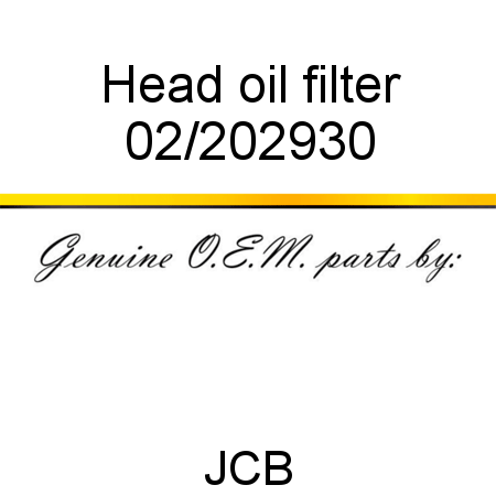 Head, oil filter 02/202930