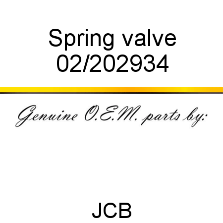 Spring, valve 02/202934