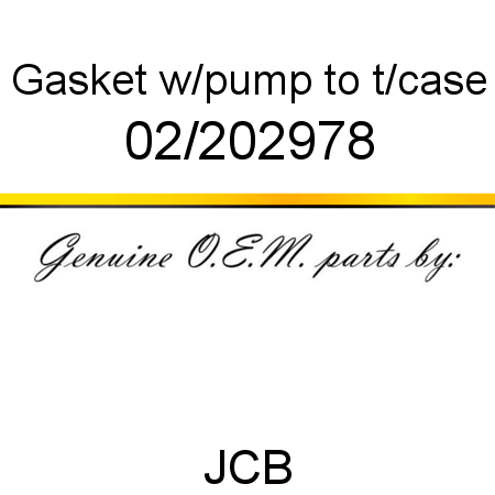 Gasket, w/pump to t/case 02/202978