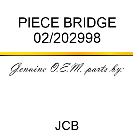 PIECE BRIDGE 02/202998