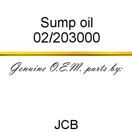 Sump, oil 02/203000