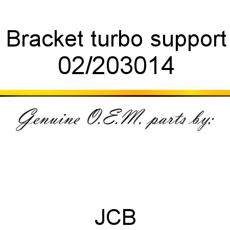 Bracket, turbo support 02/203014