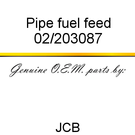 Pipe, fuel feed 02/203087