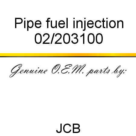 Pipe, fuel injection 02/203100