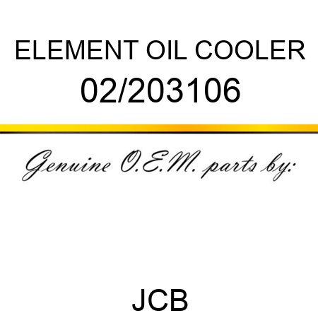 ELEMENT, OIL COOLER 02/203106