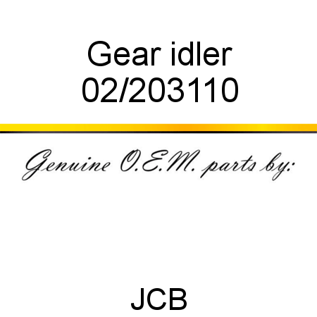 Gear, idler 02/203110