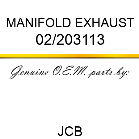 MANIFOLD EXHAUST 02/203113