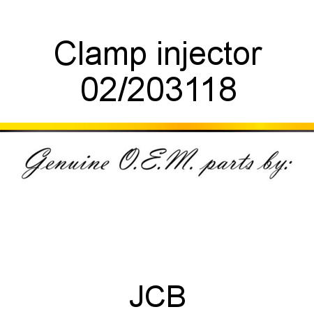 Clamp, injector 02/203118