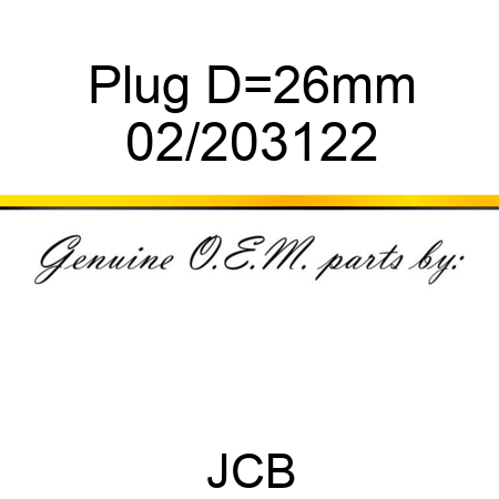 Plug D=26mm 02/203122