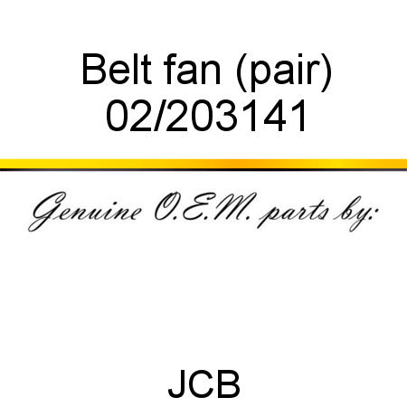 Belt, fan (pair) 02/203141