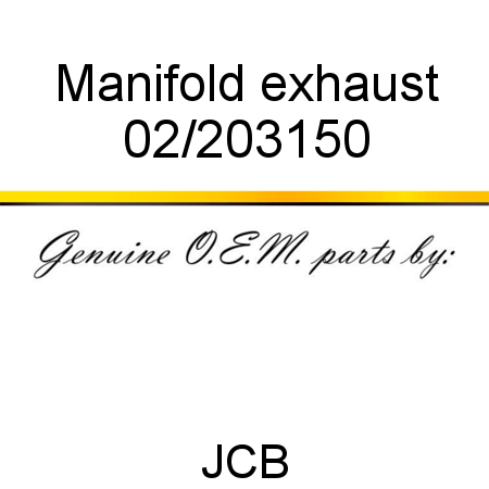 Manifold, exhaust 02/203150
