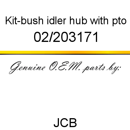 Kit-bush, idler hub with pto 02/203171