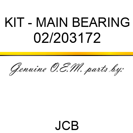 KIT - MAIN BEARING 02/203172